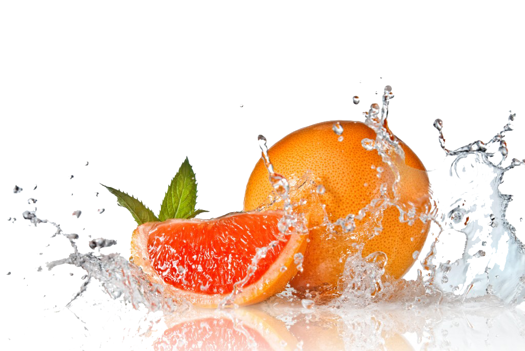 Grapefruit & Water Splash with no background Grapefruit & Water Splash with no background